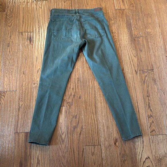 Ag Adriano Goldshmied the Abbey mid rise super skinny fit green jeans 30 - Picture 11 of 14